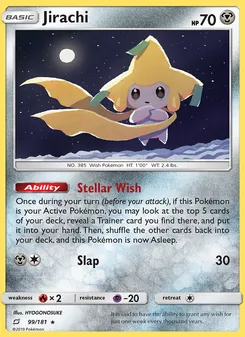 Jirachi card from Team Up, number 99/181