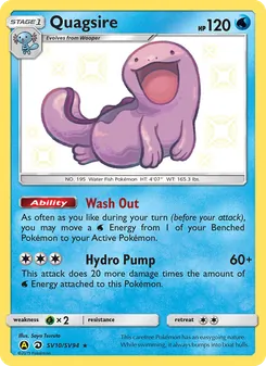 Quagsire card from Hidden Fates Shiny Vault, number SV10/94