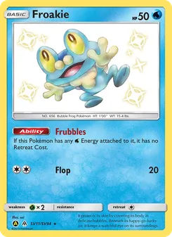 Froakie card from Hidden Fates Shiny Vault, number SV11/94