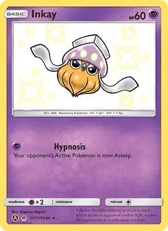 Inkay card from Hidden Fates Shiny Vault, number SV17/94