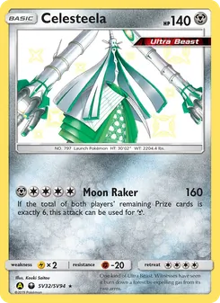 Celesteela card from Hidden Fates Shiny Vault, number SV32/94