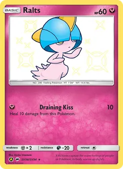 Ralts card from Hidden Fates Shiny Vault, number SV34/94
