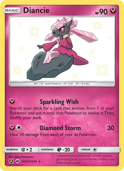 Diancie card from Hidden Fates Shiny Vault, number SV36/94
