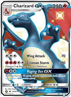 Charizard-GX card from Hidden Fates Shiny Vault, number SV49/94