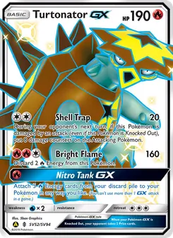 Turtonator-GX card from Hidden Fates Shiny Vault, number SV52/94