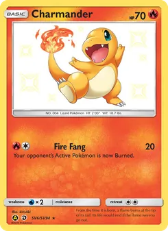 Charmander card from Hidden Fates Shiny Vault, number SV6/94