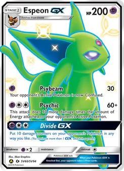 Espeon-GX card from Hidden Fates Shiny Vault, number SV60/94