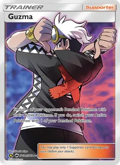 Guzma card from Hidden Fates Shiny Vault, number SV84/94