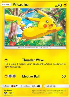 Pikachu card from SM Black Star Promos, number SM04/248