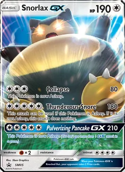 Snorlax GX card from SM Black Star Promos, number SM05/248