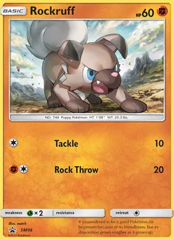 Rockruff card from SM Black Star Promos, number SM06/248