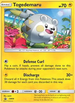 Togedemaru card from SM Black Star Promos, number SM09/248