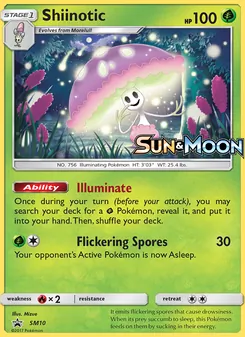 Shiinotic card from SM Black Star Promos, number SM10/248