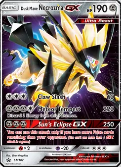 Dusk Mane Necrozma GX card from SM Black Star Promos, number SM102/248