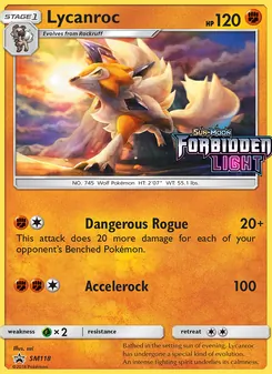 Lycanroc card from SM Black Star Promos, number SM118/248