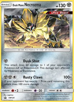 Dusk Mane Necrozma card from SM Black Star Promos, number SM124/248