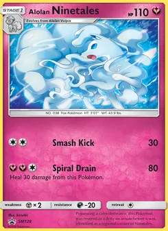 Alolan Ninetales card from SM Black Star Promos, number SM128/248
