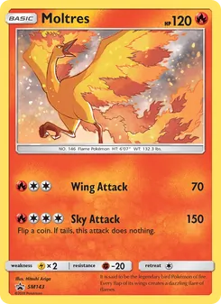 Moltres card from SM Black Star Promos, number SM143/248