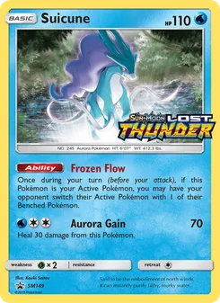 Suicune card from SM Black Star Promos, number SM149/248