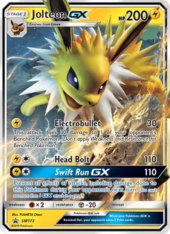 Jolteon GX card from SM Black Star Promos, number SM173/248