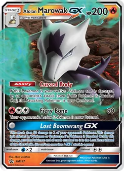 Alolan Marowak GX card from SM Black Star Promos, number SM187/248