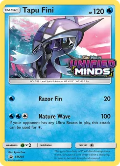 Tapu Fini card from SM Black Star Promos, number SM203/248