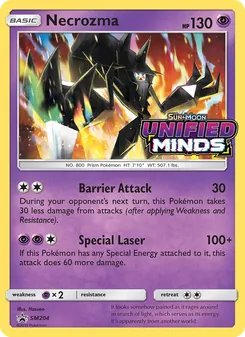 Necrozma card from SM Black Star Promos, number SM204/248