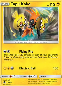 Tapu Koko card from SM Black Star Promos, number SM30/248