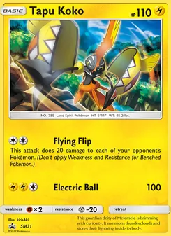 Tapu Koko card from SM Black Star Promos, number SM31/248