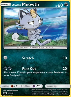 Alolan Meowth card from SM Black Star Promos, number SM43/248