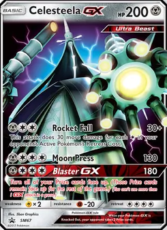 Celesteela GX card from SM Black Star Promos, number SM67/248