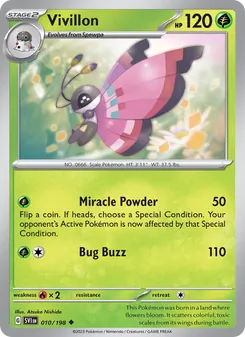 Vivillon card from Scarlet & Violet, number 010/198