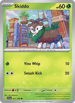 Skiddo card from Scarlet & Violet, number 011/198