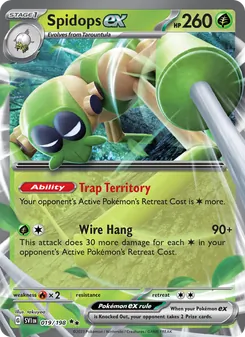 Spidops ex card from Scarlet & Violet, number 019/198