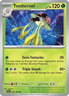 Toedscruel card from Scarlet & Violet, number 026/198
