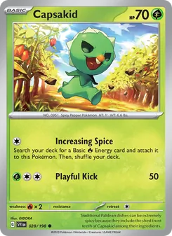 Capsakid card from Scarlet & Violet, number 028/198