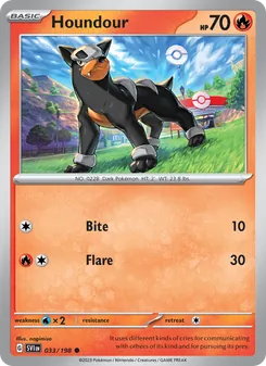 Houndour card from Scarlet & Violet, number 033/198