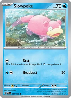 Slowpoke card from Scarlet & Violet, number 042/198