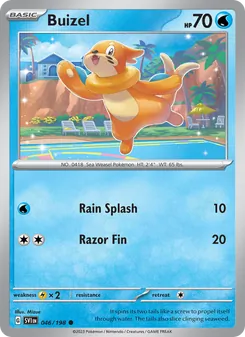 Buizel card from Scarlet & Violet, number 046/198