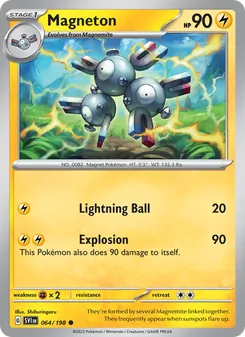 Magneton card from Scarlet & Violet, number 064/198