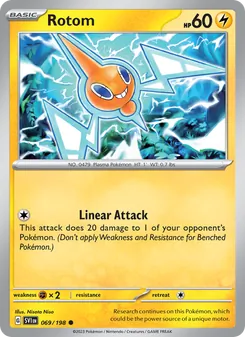 Rotom card from Scarlet & Violet, number 069/198
