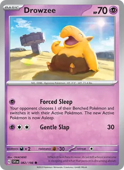 Drowzee card from Scarlet & Violet, number 082/198