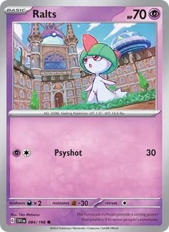 Ralts card from Scarlet & Violet, number 084/198