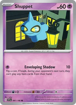 Shuppet card from Scarlet & Violet, number 087/198