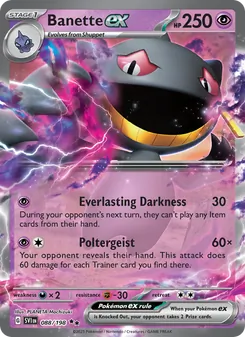 Banette ex card from Scarlet & Violet, number 088/198