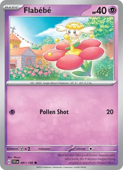 Flabébé card from Scarlet & Violet, number 091/198