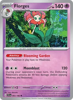 Florges card from Scarlet & Violet, number 093/198