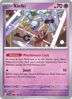 Klefki card from Scarlet & Violet, number 096/198