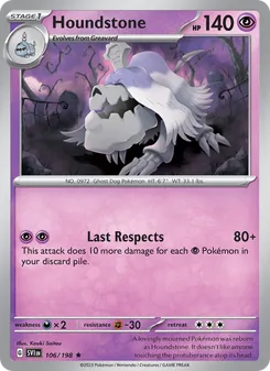 Houndstone card from Scarlet & Violet, number 106/198