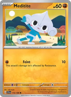 Meditite card from Scarlet & Violet, number 110/198